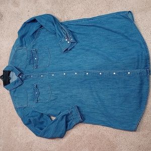 Old Navy Denim Long Sleeve Button Up Dress